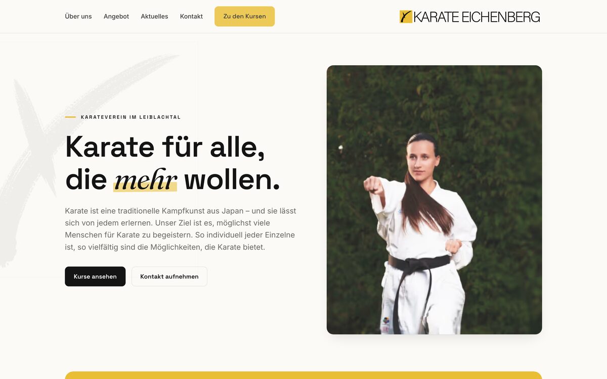 Die neue Website von Karate Eichenberg